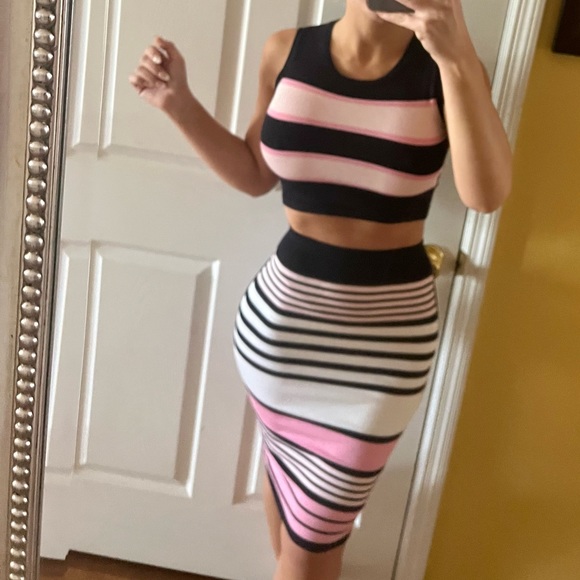 Stripe crop top skirt set - XS - Picture 2 of 2